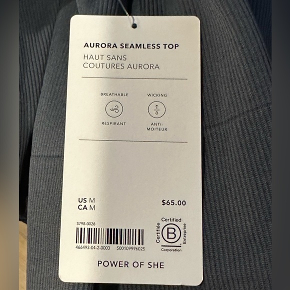 NWT ATHLETA AURORA SEAMLESS CROP TOP - Picture 2 of 2